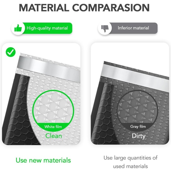 NEW!🖤10 pack Bubble Envelope 6 x 9 inch- Black - Picture 2 of 4